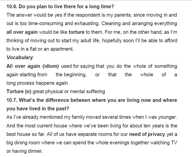 نمونه اسپیکینگ آیلتس accommodation