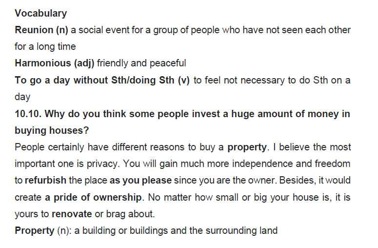 نمونه اسپیکینگ آیلتس accommodation