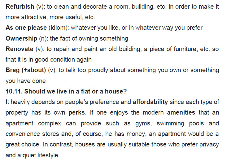 نمونه اسپیکینگ آیلتس accommodation