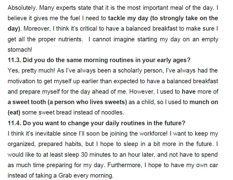 نمونه اسپیکینگ آیلتس morning 3 نمونه اسپیکینگ آیلتس morning