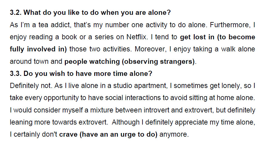 نمونه اسپیکینگ آیلتس alone