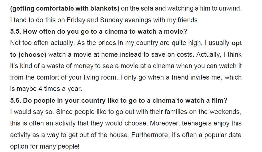 نمونه اسپیکینگ آیلتس films