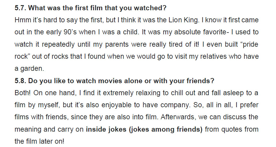 نمونه اسپیکینگ آیلتس films 6 نمونه اسپیکینگ آیلتس films