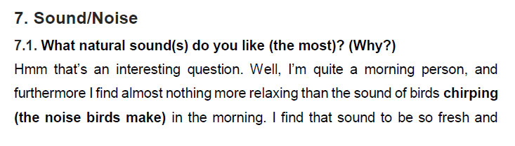 نمونه اسپیکینگ آیلتس sound/noise