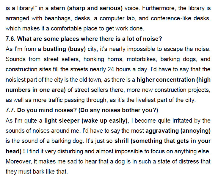 نمونه اسپیکینگ آیلتس sound/noise