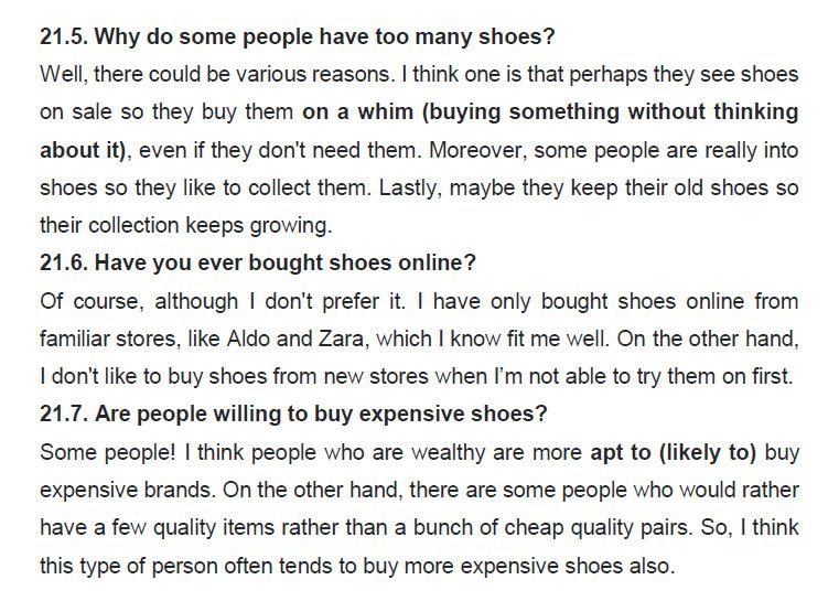 نمونه اسپیکینگ آیلتس shoes 4 نمونه اسپیکینگ آیلتس shoes