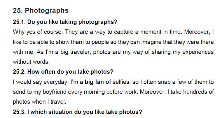 نمونه اسپیکینگ آیلتس photographs