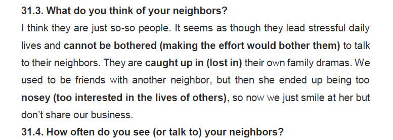 نمونه اسپیکینگ آیلتس neighbors