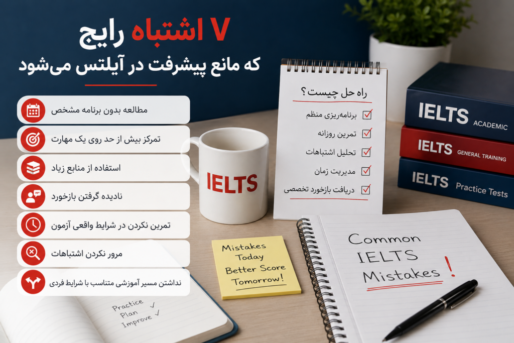 اشتباهات رایج در آمادگی آزمون آیلتس و روش جلوگیری از آن‌ها